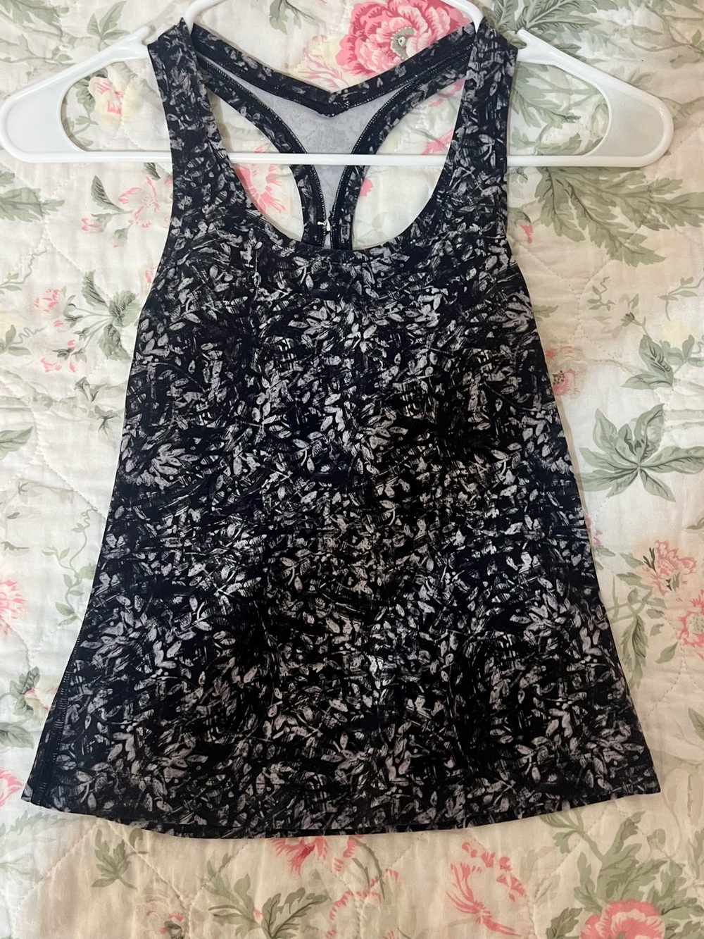 lululemon athletica Black and White Patterned Racerback Tank